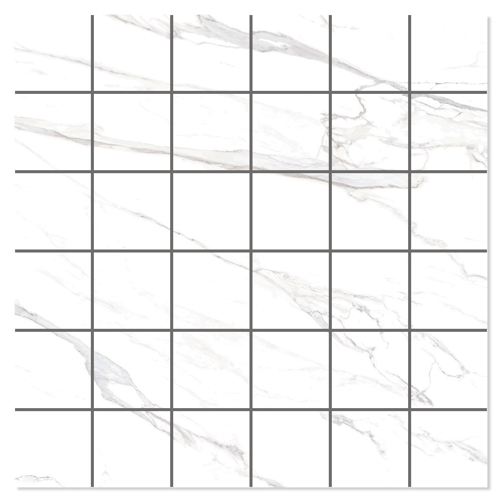 Marmor Mosaikkflis Escalona Hvit Polert 30x30 (5x5) cm